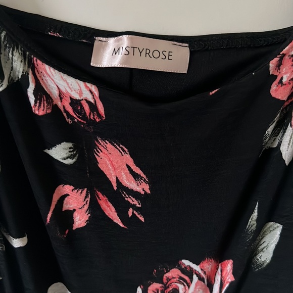 Misty Rose Black Floral Midi Dress Size S - Picture 4 of 5